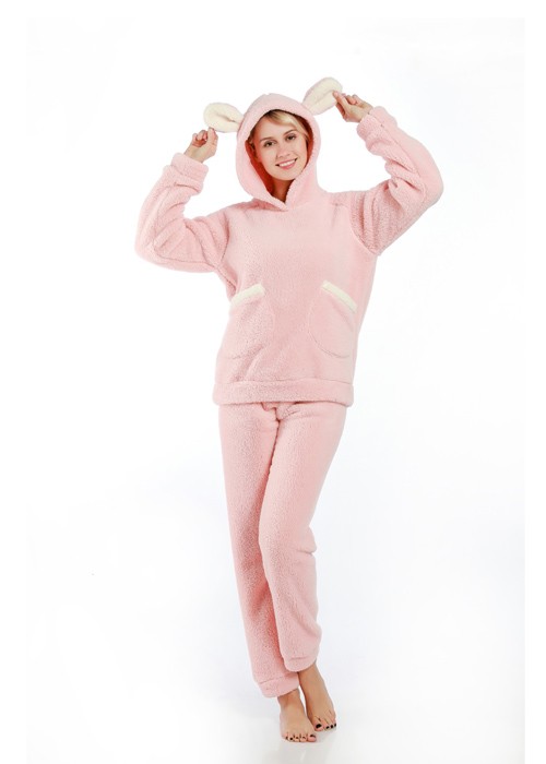 Hooded solid color women's pajamas set Manufacturers, Hooded solid color women's pajamas set Factory, Supply Hooded solid color women's pajamas set